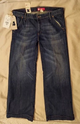 H&M PANTALÓN VAQUERO ACAMPANADO TIRO BAJO DESGASTADO ANCHO MUJER TALLA 33 X 36 NUEVO CON ETIQUETAS Foto 1 de 4
