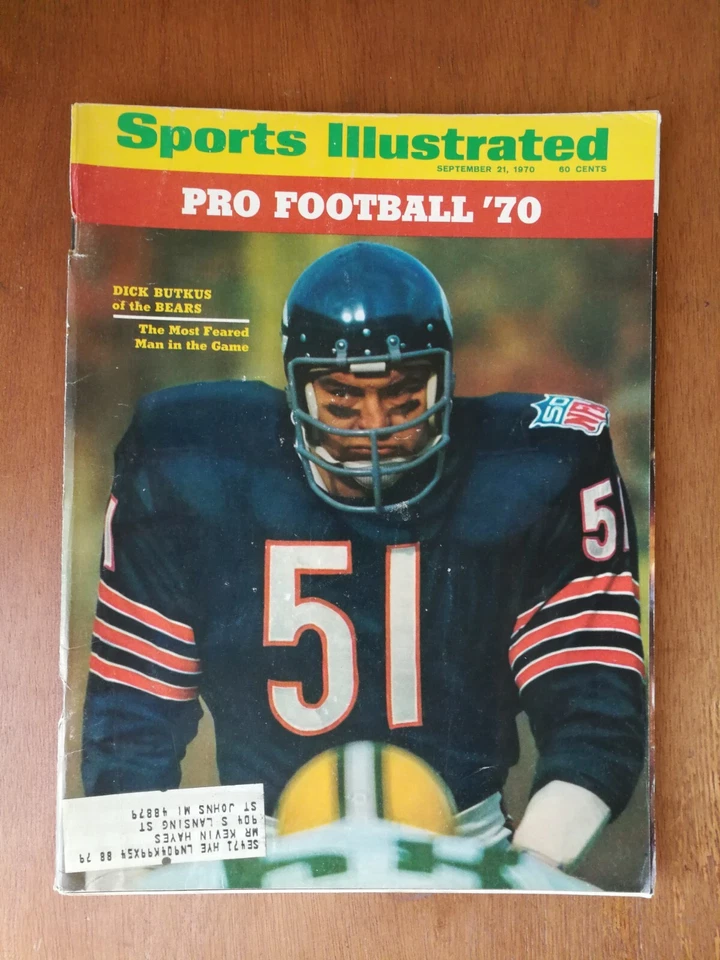 Sports Illustrated 21 de septiembre de 1970 Dick Butkus Bears primera cubierta profesional 1024 Foto 1 de 2