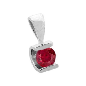 1ct Lab-Created Pink Ruby Unique Design Pendant 14k White Gold Plated NO CHAIN - Picture 1 of 2