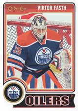 2014-15 O-Pee-Chee Oilers Hockey Card #34 Viktor Fasth