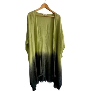 Umgee Ombrè Green and Gray Long Kimono Jacket Lightweight Hi Low Size XL 2 Tone - Picture 1 of 5