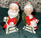 Chaises vintage Lefton Santa Claus & Mme Claus salines et poivrons Japon