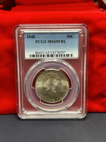 1948 FRANKLIN HALF DOLLAR 50C PCGS MS 65 FBL MINT UNC - FULL BELL LINES Cover