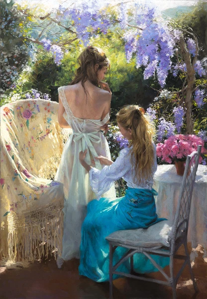 Art Rest in the garden Wall art oil painting Giclee Art HD printed on canvas