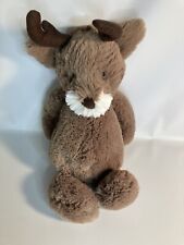 12" Jellycat London Bashful Reindeer Plush Stuffed Animal Deer Toy  Soft Brown 