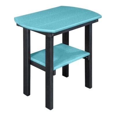 OS Home and Office Furniture 16" Oval Resin End Table in Aruba Blue and Black - Image 1 of 4