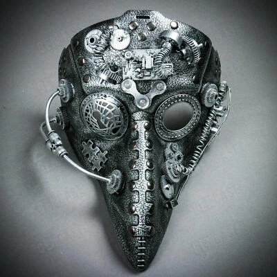 Máscara de fiesta facial completa Steampunk Plague Doctor nariz larga cosplay Foto 1 de 4