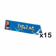 15 x Genuine Zig Zag Blue King Size Slim Smoking Rolling Paper