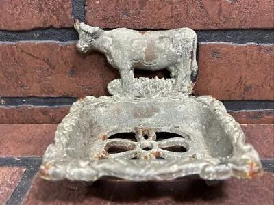 Cow Soap Dish Cast Iron Rustic Country Decor Cast Iron - Image 1 of 4