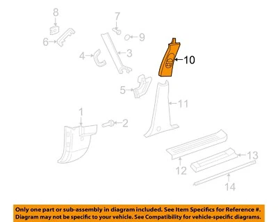 FORD OEM 06-10 Explorer Sport Trac acabamento interno-upr Ctr Plr acabamento 6L2Z7824347AAA - Imagem 1 de 2