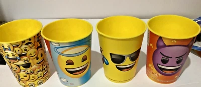 4Yellow Plastic Emoji Party Cup Tumblers Multi Emojis New c6 - Image 1 of 2