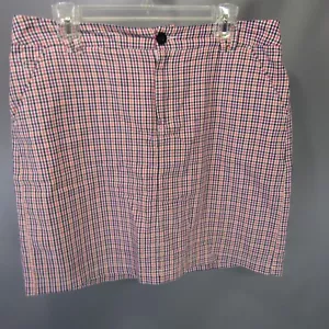 Christopher & Banks Plaid Tennis Skirt Women's Size 8 Lined Coral 100% Cotton - Picture 1 of 10