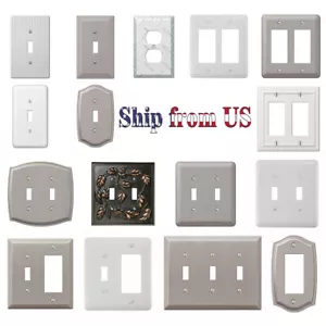Wall Switch Plate Wallplate Decorative Outlet Cover Toggle Rocker Duplex Outlet - Picture 1 of 50