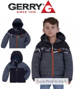 Gerry Boy Kids' Reversible Hooded Jacket quilted insulated / plush Gray VARIETY - Picture 1 of 8