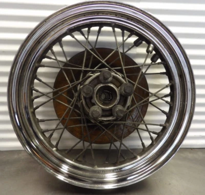 99 Harley Road King FLHR 后辐轮 16x 3 英寸轮辋带轮胎 410-86 — 第 1/4 张图片