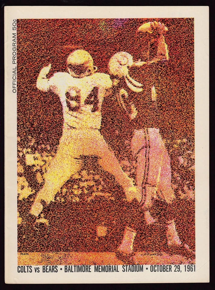 1961 Baltimore Colts v Chicago Bears Program 10/29/61 Ex 19156 Unitas 2 TDs - Image 1 of 1