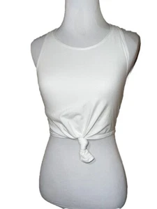 AERIE White Knotted Front Sports Bra Size Small Racerback Wireless - Picture 1 of 7
