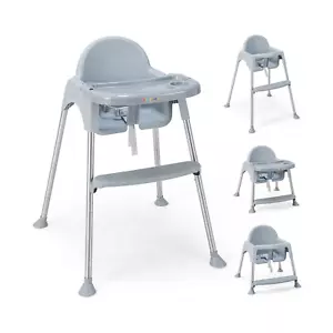 4-In-1 Convertible Baby High Chair Feeding W/ Footrest & Removable Double Tray - Picture 1 of 11