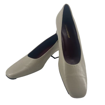 Naturalizer 皮革鞋跟 10N 裸色方跟防滑鞋底舒适 — 第 1/4 张图片