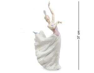 Large Porcelain Figurine Dancer Lady White Pavone Statue Sculpture 15" ITALY - Picture 1 of 5