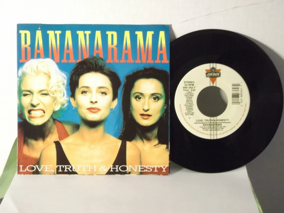 Bananarama,London,"Love, Truth & Honesty",US,7"45 w P/S,1988 girl group pop,M- - Image 1 of 1