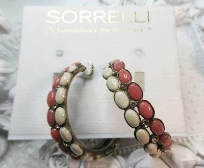 410美元全新索雷利签名XL环状耳环“安达卢西亚”半宝石罕见 — 第 1/4 张图片