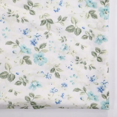 Laura Ashley Meadow Floral Bed Sheet Sunblue Full Flat Flowers Cotton EUC - Image 1 of 4