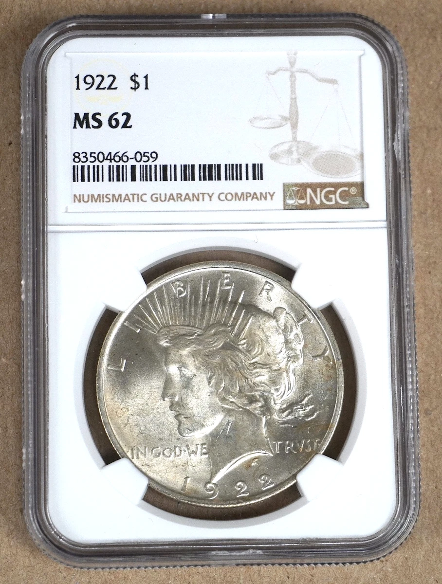 1922 Silver MS 62 Graded Peace Dollars for sale | eBay