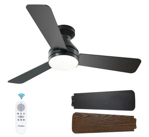 42" Low Profile Ceiling Fan with LED Light and Remote Control, 3CCT By Amico - Picture 1 of 5