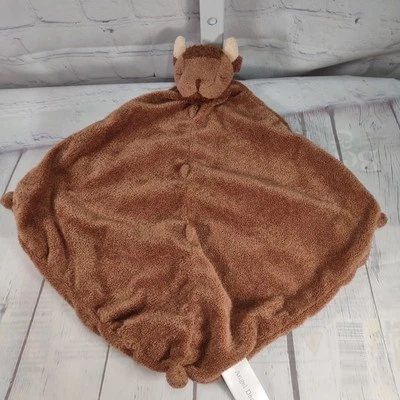 Angel Dear Brown Bull or Buffalo Lovey Security Blanket Soft Stuffed Baby Toy - Imagem 1 de 4