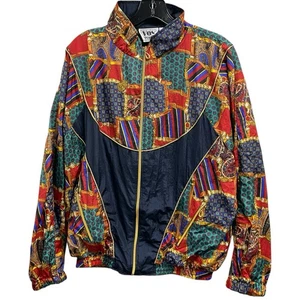Vintage 80s/90s VOS Sports Size L Streetwear Windbreaker Colorful Retro Jacket - Picture 1 of 4