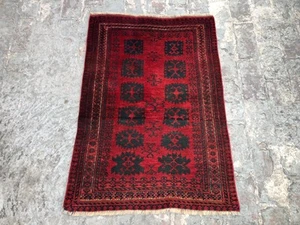 Vintage Turkmen Ersari Rug 2'8x3'9 ft Afghan Hand Knotted Wool Tribal Accent Rug - Picture 1 of 10