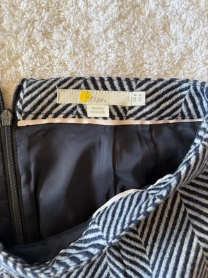 Boden Herringbone Tweed Pencil Skirt US 4 Gray Blue Wool Herringbone - Image 1 of 2