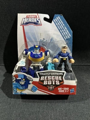 Transformers Rescue Bots Playskool Heroes Chase the Police-Bot & Chief Burns NEW - Image 1 of 4