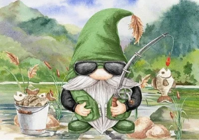 FISHERMAN (1) GONK CROSS STITCH PATTERN - Image 1 of 2