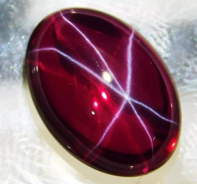 Piedra preciosa suelta 9,20 quilates natural estrella roja rubí corte cabujón CERTIFICADA 6 rayos Foto 1 de 4