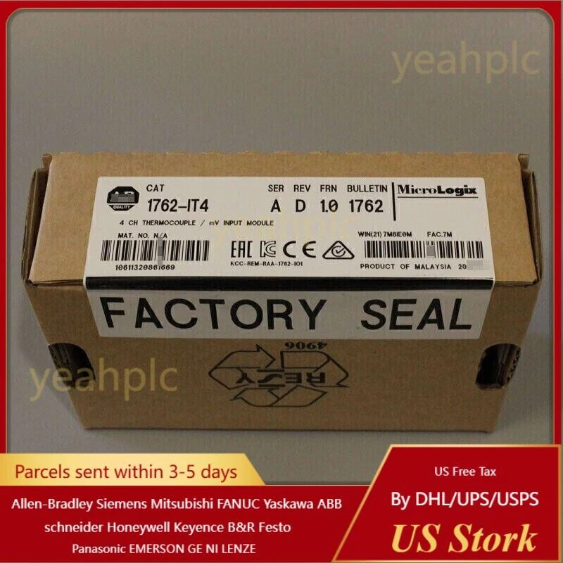 1762-IT4  New Sealed AB MicroLogix Themocouple/mV Module 1762IT4 US Free Tax - Image 1 of 1