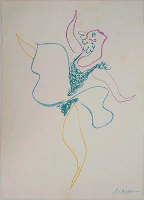 Pablo PICASSO : Le ballet - Lithographie originale signée - Photo 1/4