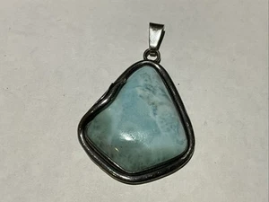 Old Pawn SM Sterling Silver Vintage Southwestern Real Tyrone Turquoise Pendant - Picture 1 of 5