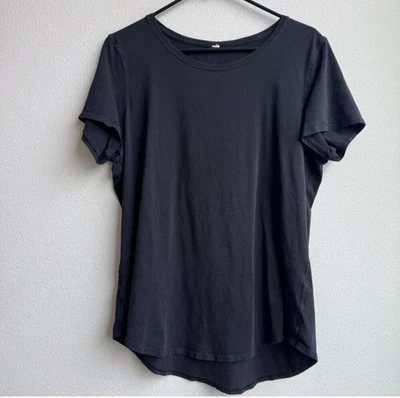 Camiseta Lululemon Love Cuello Redondo Negra Manga Corta Algodón Pima Talla 10/12 Grande Foto 1 de 4