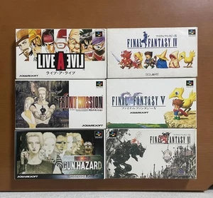 Lot 6 Nintendo SFC Final Fantasy IV V VI Front Mission Gun Hazard Live A Live JP - Picture 1 of 10