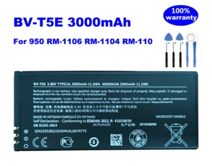 BV-T5E BV T5E 3000mAh 3.85V Battery For 950 RM-1106 RM-1104 RM-110 With Tools - Zdjęcie 1 z 5
