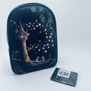 Loungefly Tangled Rapunzel Laterns Light Up Black Rucksack & Kartenetui Set NEU - Bild 1 von 8
