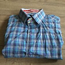 Robert Graham Mens Shirt Size M Blue Check Tailored Fit Long Sleeve Top