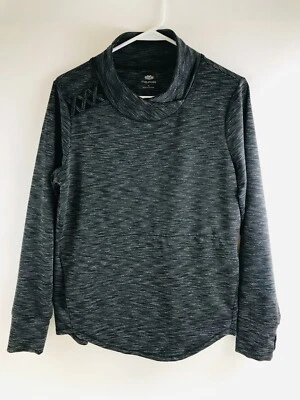 Maurices Sweatshirt Women's Size M Black Silver Athletic Silver Lattice Shoulder - Image 1 of 4