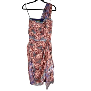 Nicole Miller Silk Blend Size 8 Cocktail 1 Shoulder Asymmetric Dress Glam Party - Picture 1 of 24