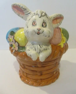 Vintage Easter Bunny in Basket Planter - Picture 1 of 6