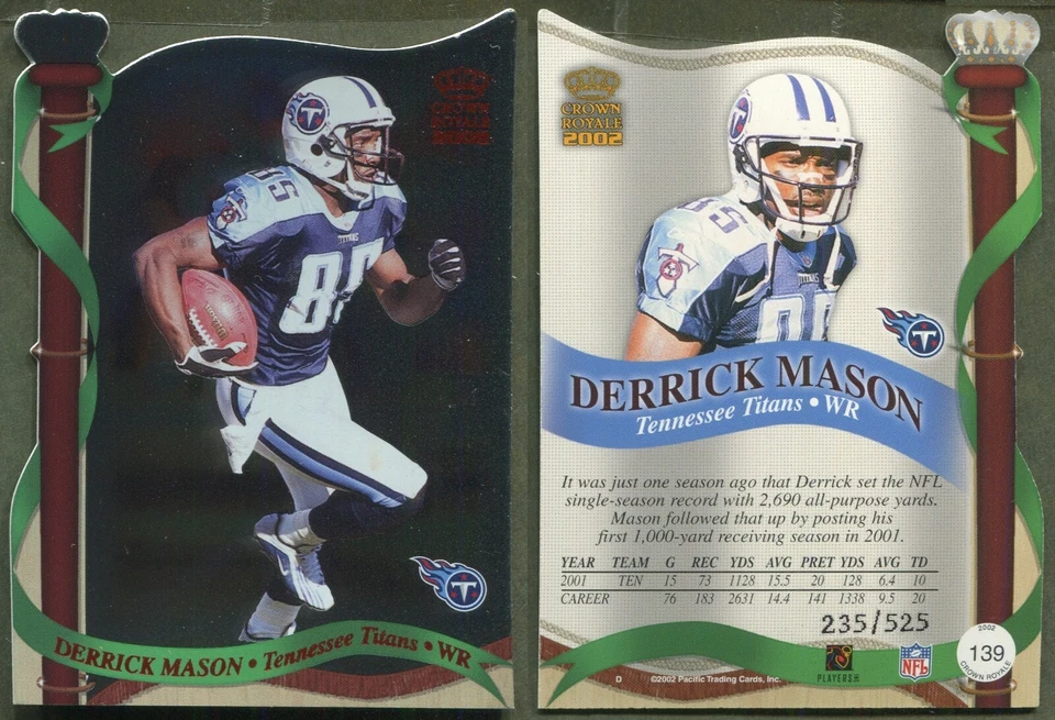 2002 Pacific Crown Royale - Red #139 Derrick Mason - Tennessee Titans (235/525) - Image 1 of 1
