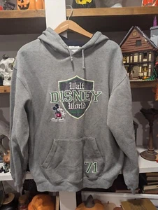 Walt Disney World Hoodie Size M Embroidered Mickey Mouse 71 Gray - Picture 1 of 3