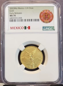 2023 MEXICO 1/4 ONZA GOLD LIBERTAD NGC MS 70 EARLY RELEASES - Picture 1 of 3